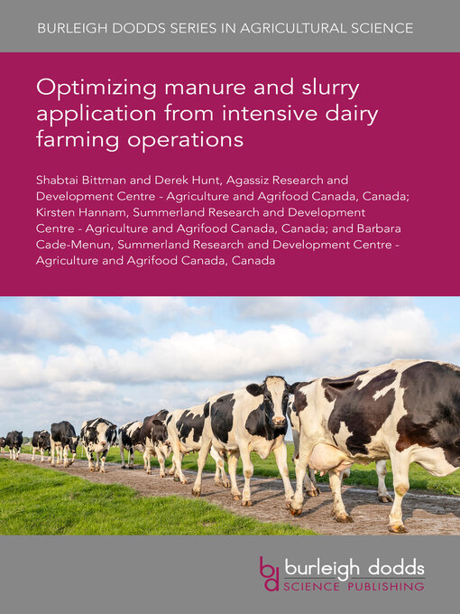 Cover image for Optimizing manure and slurry application from intensive dairy farming operations